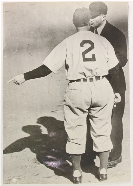 1946 Leo Durocher Brooklyn Dodgers Umpire Babe Pinelli 9" x 12.5" Original Photo