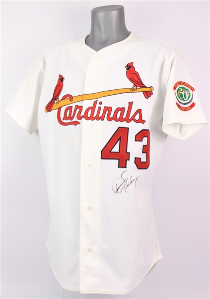 1996 Dennis Eckersley St. Louis Cardinals Signed Home Jersey (MEARS A5/JSA)