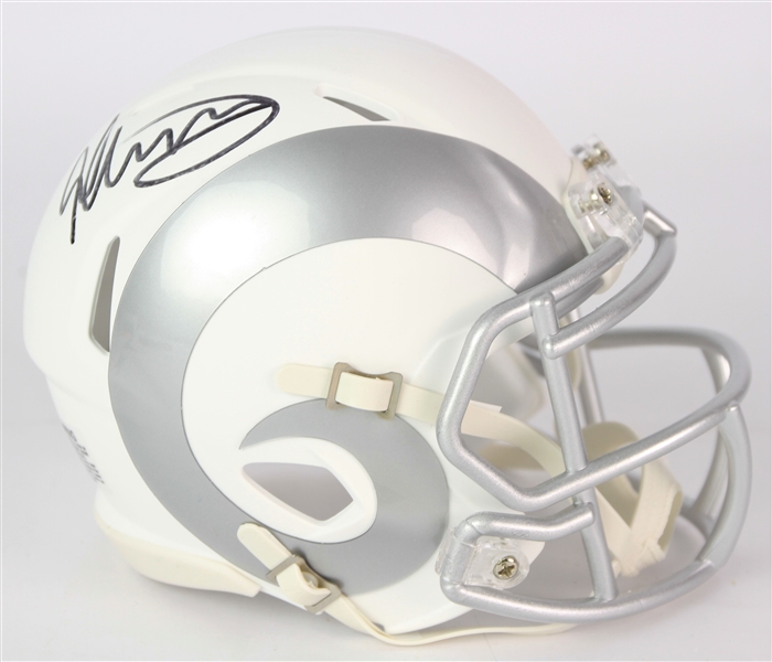 2018 Todd Gurley Los Angeles Rams Signed Ice Mini Helmet (Beckett)