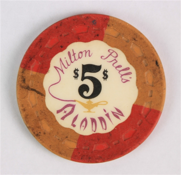 1950s Milton Prells Aladdin Las Vegas Casino $5 Gambling Chip