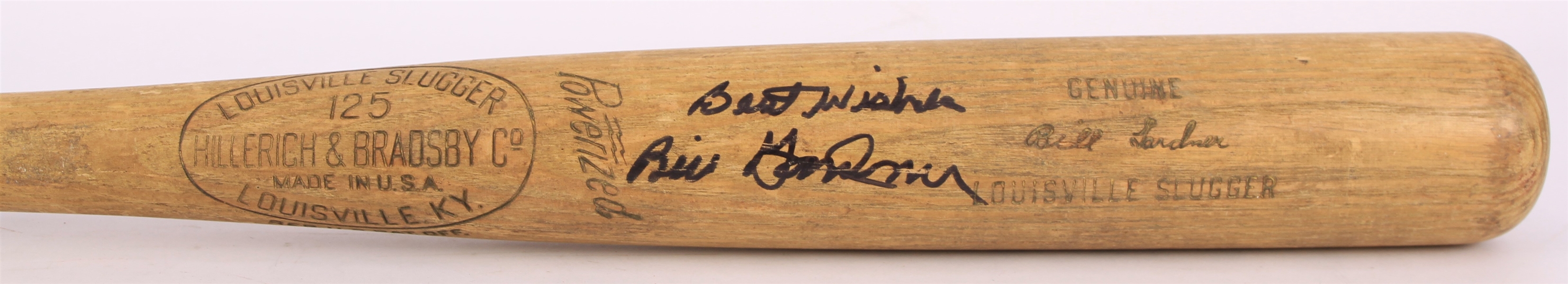 1956-60 Bill Gardner Orioles/Senators Signed H&B Louisville Slugger Professional Model Game Used Bat (*MEARS A8/JSA*)