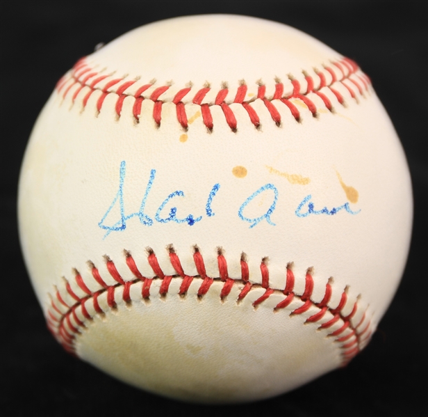 1989-90 Hank Aaron Eddie Mathews Milwaukee Braves Signed ONL White Baseball (*JSA*)