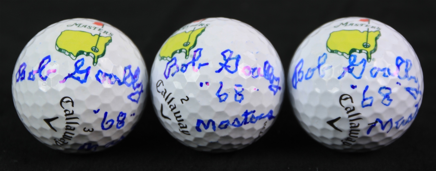 1968 Bob Goalby Masters Champion Signed Callaway Masters Golf Balls - Lot of 3 (JSA) 