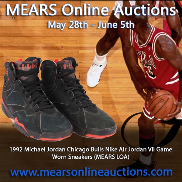 1992 Michael Jordan Chicago Bulls Nike Air Jordan VII Game Worn Sneakers (MEARS LOA)