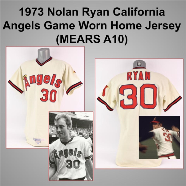 1973 Nolan Ryan California Angels Game Worn Jersey (MEARS A10) "From MLB season of record 383k’s and First 2x No Hitters of career” 