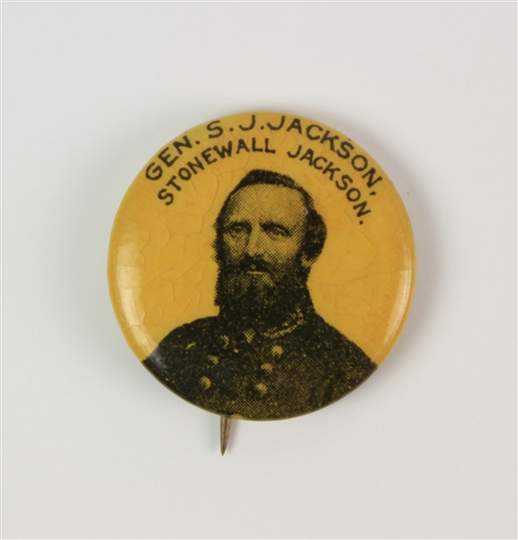 1896 General Stonewall Jackson Civil War 0.75" Whitehead & Hoag Co. Pinback Button 