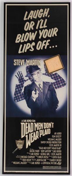 1982 Steve Martin Dead Men Dont Wear Plaid Signed 14x36 Framed Poster (JSA)