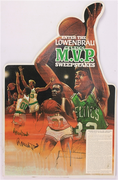 1980s Kevin McHale Robert Parrish Boston Celtics Signed 13" x 20" Lowenbrau Sweepstakes Display (JSA)