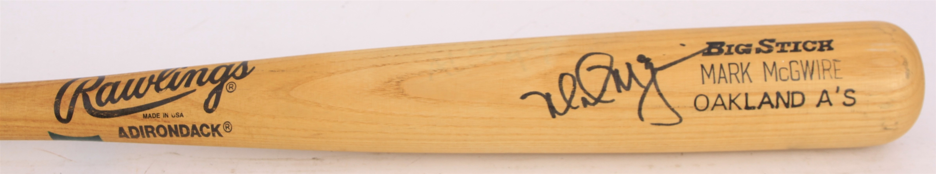 1994 Mark McGwire Oakland Athletics Signed Rawlings Adirondack Professional Model Game Used Bat (MEARS A6/*JSA*)