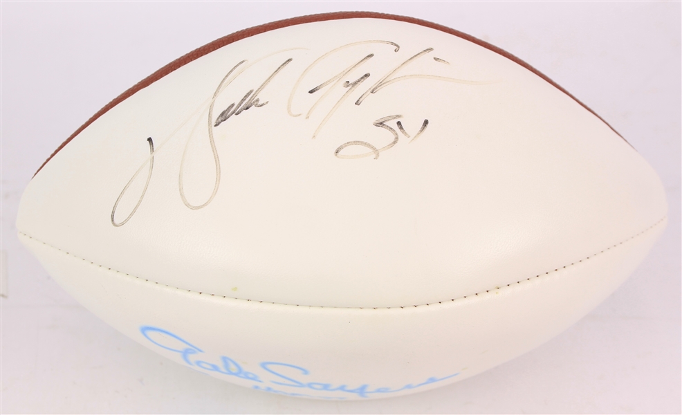 1990s Walter Payton Gale Sayers Chicago Bears Signed ONFL Tagliabue Autograph Panel Football (JSA)