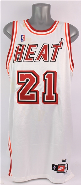 1998-99 Voshon Lenard Miami Heat Game Worn Home Jersey (MEARS LOA)