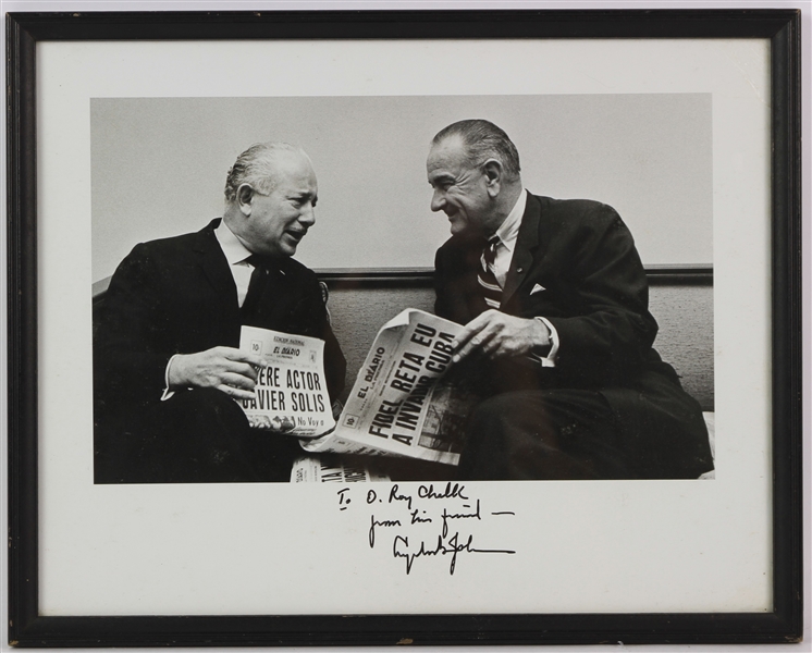 1963-1969 Lyndon B. Johnson 36th U.S. President Signed 12x15 Framed Photo (JSA)