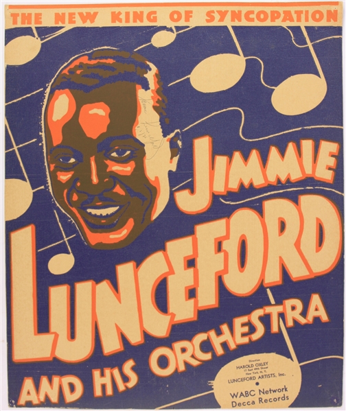 1902-1947 Jimmie Lunceford "The New King of Syncopation" Signed 13x16 Broadside (JSA)
