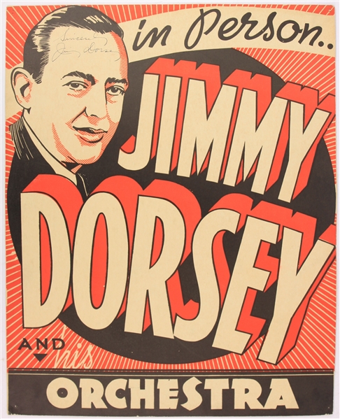 1904-1957 Jimmy Dorsey & His Orchestra Signed 13x16 Broadside (JSA)