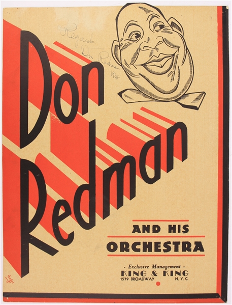 1938 Don Redman & His Orchestra Signed 13x17 Broadside (JSA)