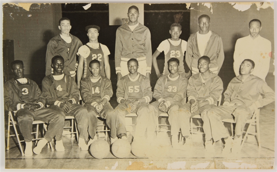 1957-58 Westside High School All Star Basketball 3.5" x 5.5" Team Photo w/ Willis Reed