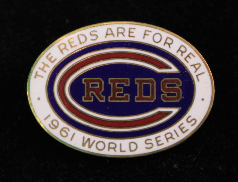1961 Cincinnati Reds "The Reds Are For Real" World Series 1.25" Press Pin