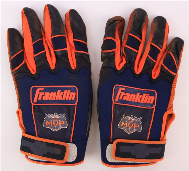 2014 Miguel Cabrera Detroit Tigers Game Worn Franklin Batting Gloves (MEARS LOA)