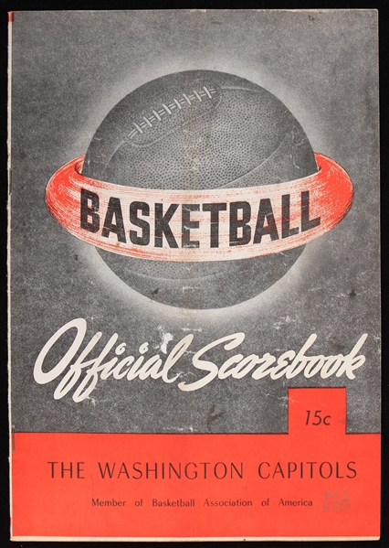 1947 Washington Capitols Detroit Falcons Uline Arena Scored Game Program 