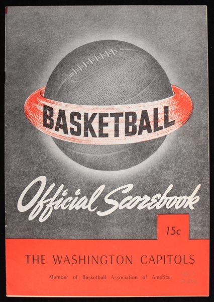 1947 Washington Capitols St. Louis Bombers Uline Arena Scored Game Program