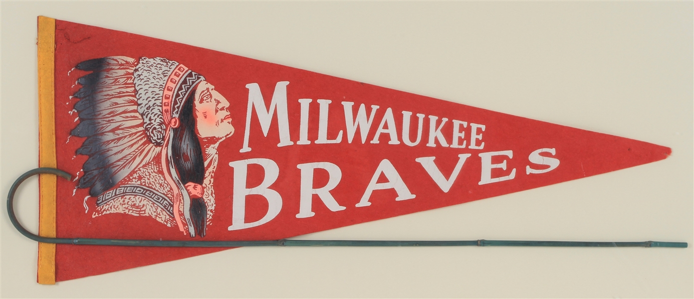 1950s Milwaukee Braves 28" Pennant 