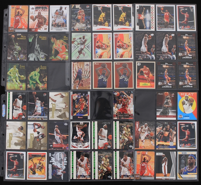 2000s LeBron James Cleveland Cavaliers/Miami Heat Basketball Trading Cards - Lot of 51