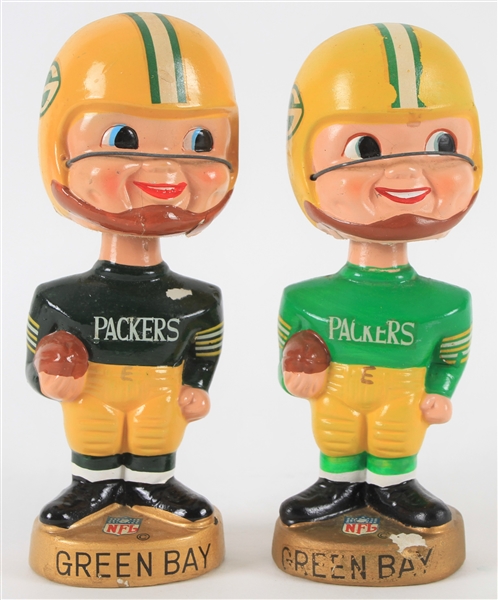 1960s Green Bay Packers 7.75" Vintage Nodders - Lot of 2 