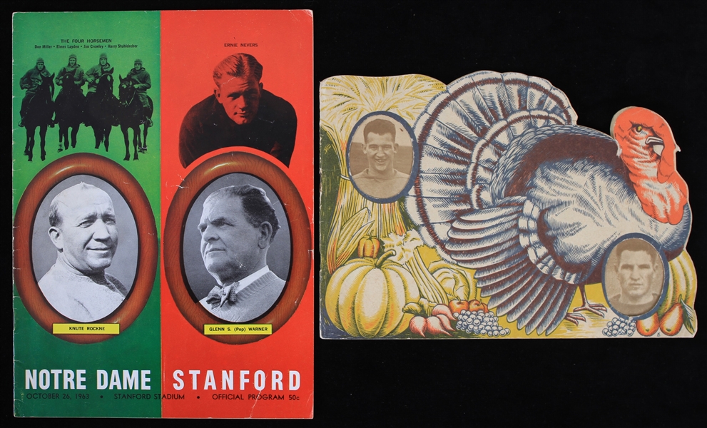 1922-63 College Football Game Program - Lot of 2 w/ Washington, Oregon, Notre Dame & Stanford