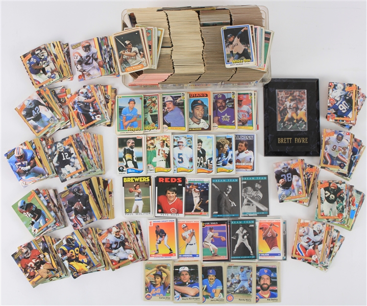 1970s-2000s Massive Baseball Football Basketball Trading Card Collection - Lot of Thousands