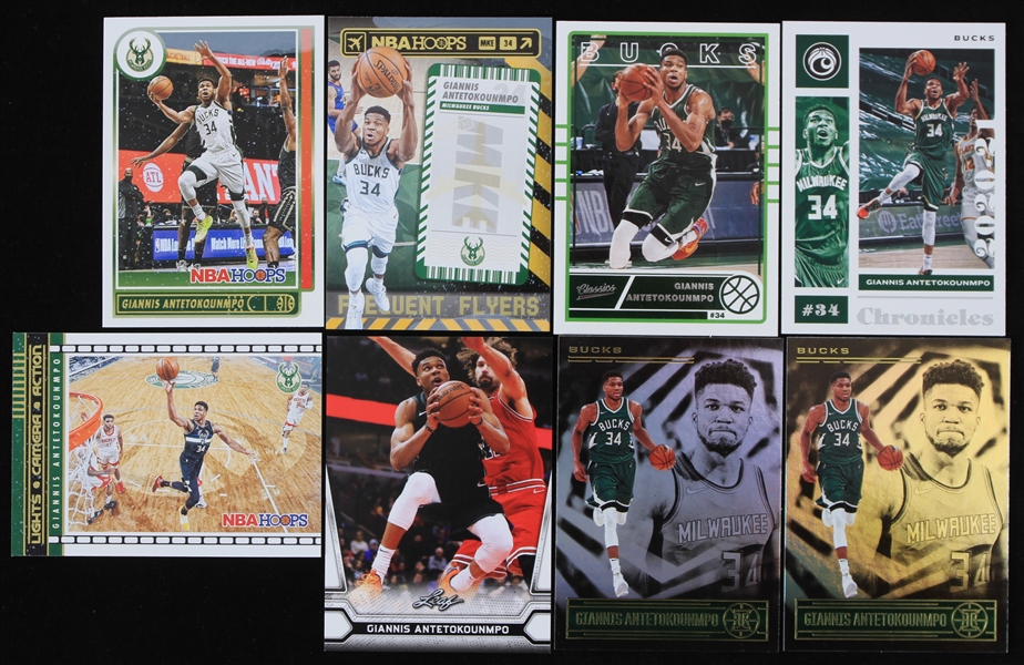 2020-22 Giannis Antetokounmpo Milwaukee Bucks Basketball Trading Cards - Lot of 8