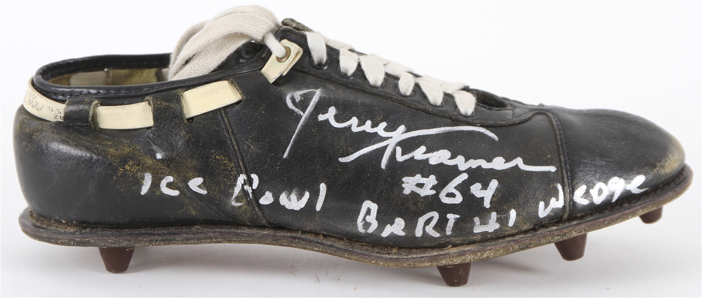 1960s Jerry Kramer Green Bay Packers Signed & Inscribed Riddell Football Cleat (JSA)