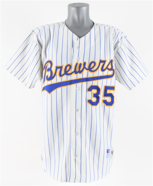 1992 Bill Castro Milwaukee Brewers Game Worn Home Jersey (MEARS LOA)