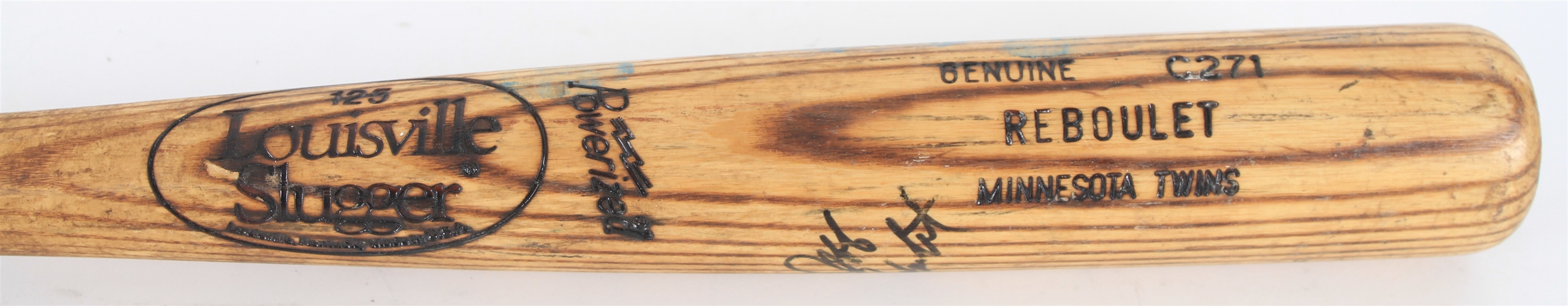 1992-96 Jeff Reboulet Minnesota Twins Signed Louisville Slugger Professional Model Game Used Bat (MEARS LOA/JSA)