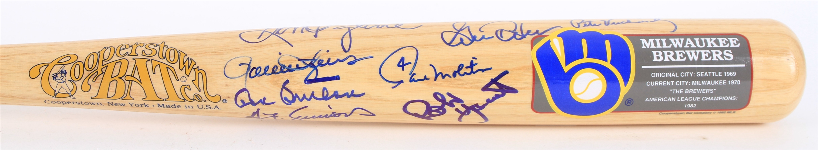 1982 Milwaukee Brewers Multi Signed Cooperstown Bat Co. Bat w/ 12 Signatures Including Robin Yount, Paul Molitor, Rollie Fingers & More (JSA)