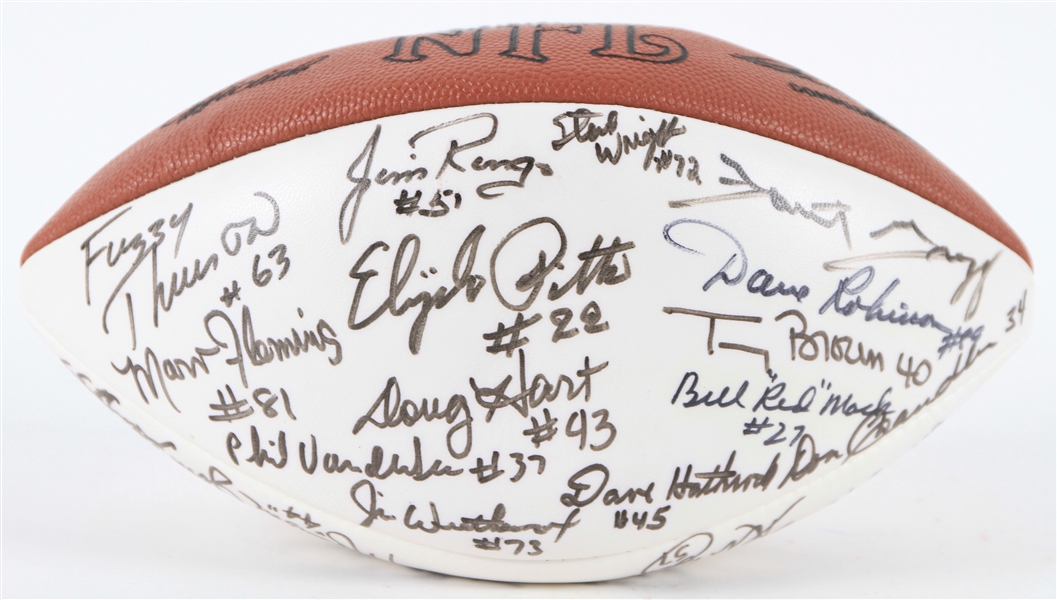 1990s Lombardi Era Green Bay Packers Multi Signed ONFL Rozelle Autograph Panel Football w/ 32 Signatures Including Jim Taylor, Paul Hornung, Jerry Kramer & More (JSA)