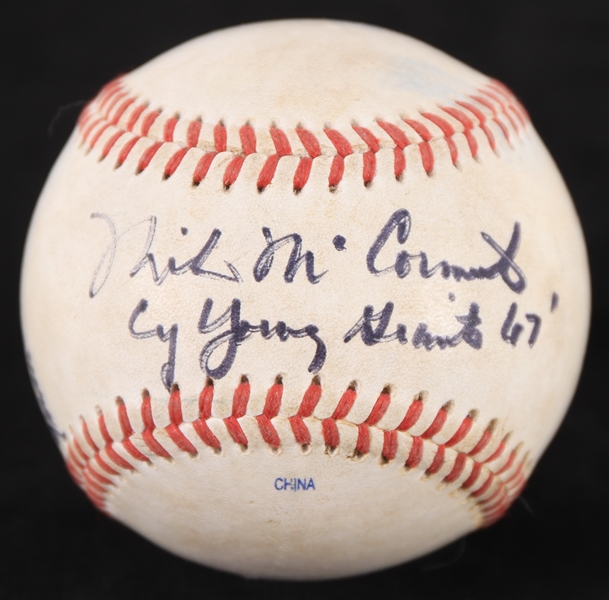 1980s Mike McCormick Bill Laskey San Francisco Giants Signed Baseball (JSA)