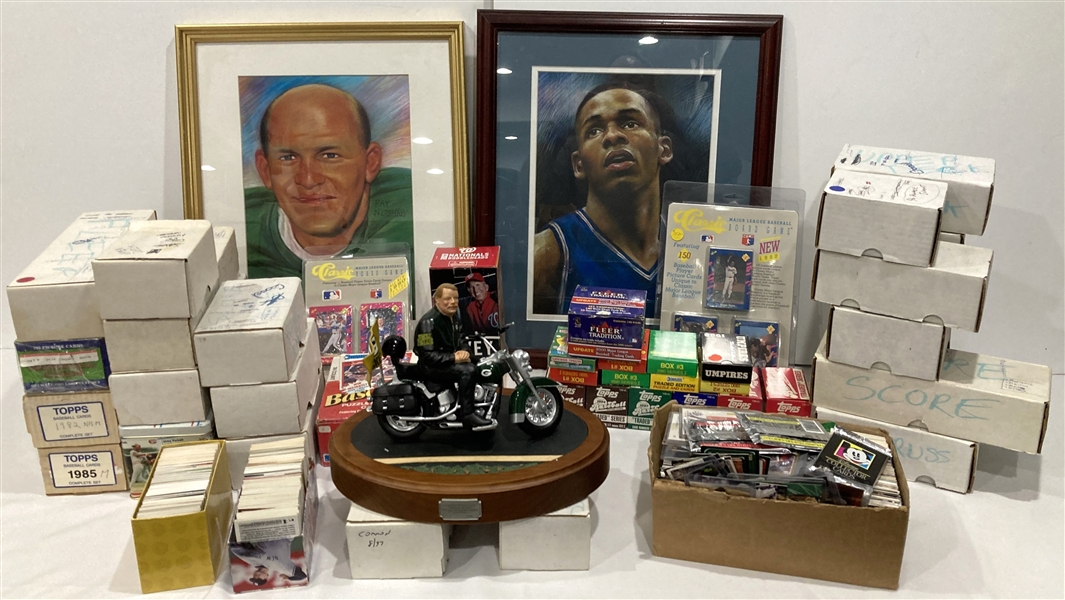 1980s-1990s Basketball, Baseball, Football Topps, Upper Deck Trading Cards, Framed Prints and more (Lot of 2,500+)