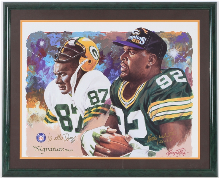 1997 Willie Davis & Reggie White Green Bay Packers The Signature Series Signed 26x32 Framed Artist Proof (JSA)