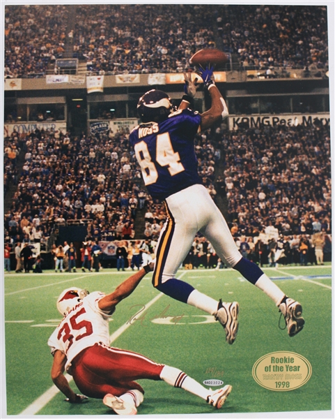 1998-2004 Randy Moss Minnesota Vikings Signed 16x20 Rookie of the Year Photo (Upper Deck)
