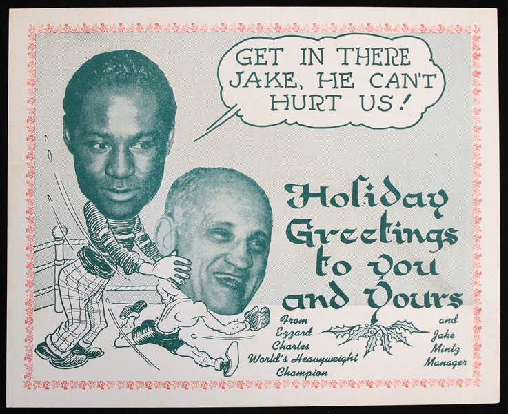 1949-50 Ezzard Charles World Heavyweight Champion Holiday Greetings Card