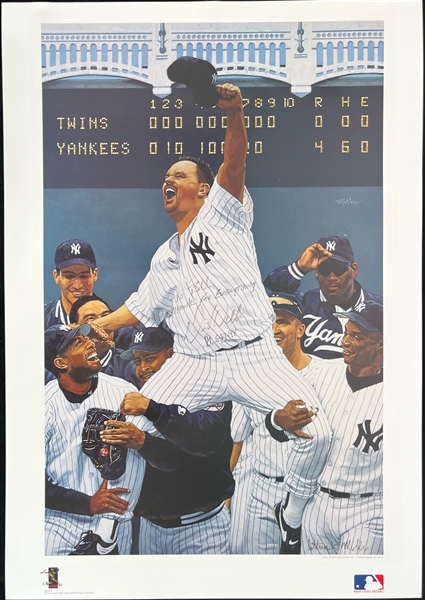 1998 David Wells New York Yankees Signed 19" x 27" Perfect Game Lithograph (JSA)