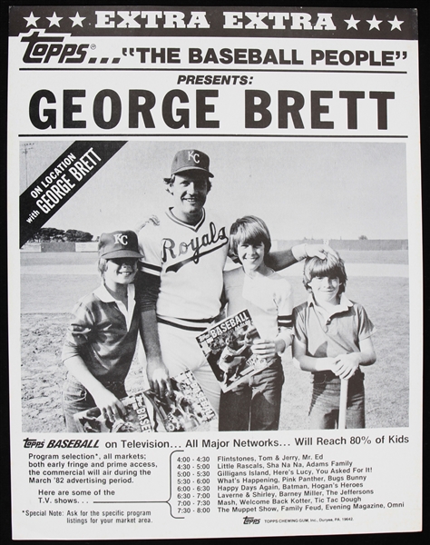1982 George Brett Kansas City Royals Topps Baseball on Television Advertisement