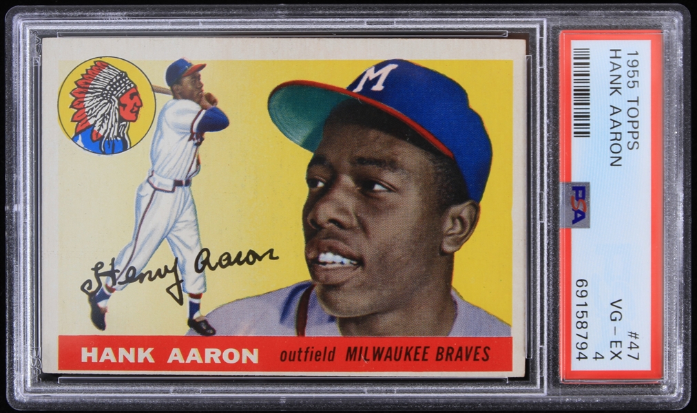 Lot Detail 1955 Hank Aaron Milwaukee Braves Topps 47 Trading Card