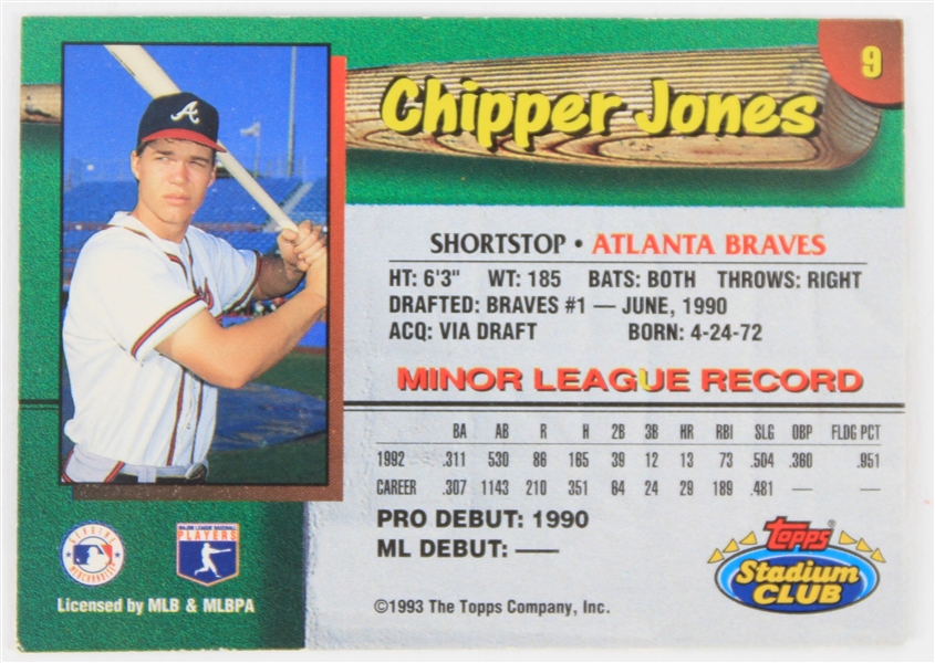 Lot Detail Chipper Jones Atlanta Braves Signed Topps Stadium