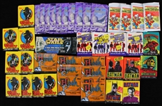 1989-97 Movie & Music Unopened Trading Card Packs - Lot of 42 w/ New Kids On The Block, Batman, Dick Tracy, Star Wars & More