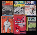 1945-56 Baseball Publication Collection - Lot of 6 w/ Jackie Robinson My Own Story, The Magnificent Yankees Hardcover & Guides 