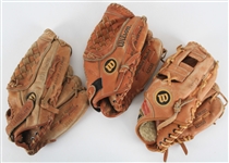 1980s George Brett Kansas City Royals Player Endorsed Store Model Wilson Baseball Mitts - Lot of 3