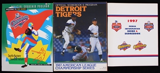1987-1997 American League Playoffs Programs and Media Guides (Lot of 3)