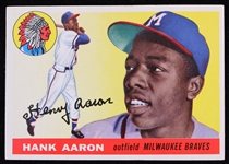 1955 Hank Aaron Milwaukee Braves Topps Trading Card #47