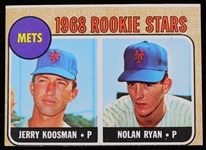 1968 Nolan Ryan and Jerry Koosman New York Mets Topps Trading Card #177